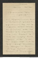 Nachlass Franz Steindachner, Brief von Höhnel an Franz Steindachner (Oktober 1905), Inv.Nr. 230.02, Seite 1